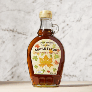 250ml bottle of Terra Madre organic Maple syrup